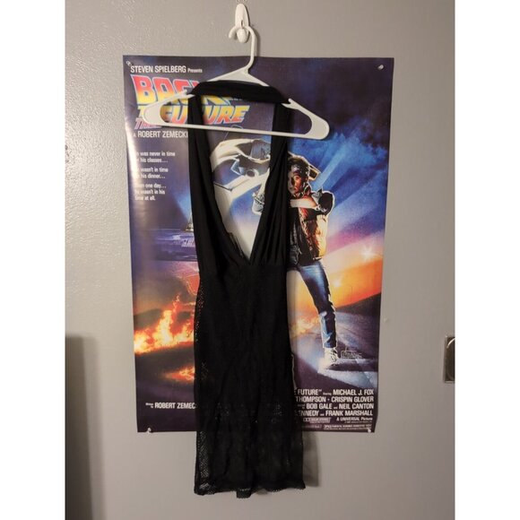 Hustler Hollywood Black Mesh Tie Neck Dress Women's Lingerie Size S - Picture 1 of 7